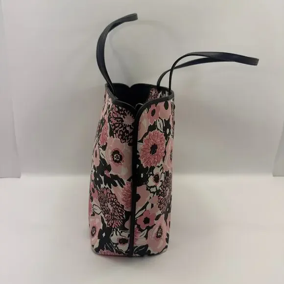 Kate Spade NY Pink Floral Two Pocket Double Strap Handbag Tote Purse - Picture 3 of 9